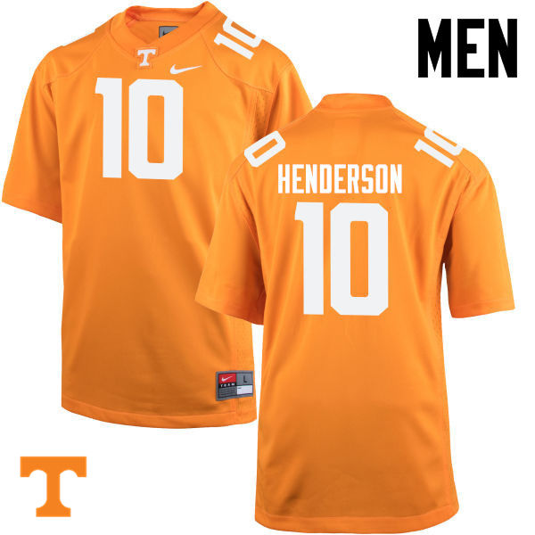 Men #10 D.J. Henderson Tennessee Volunteers College Football Jerseys-Orange